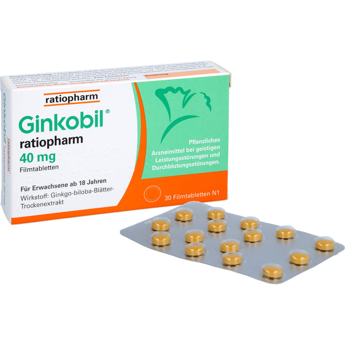 Ginkobil ratiopharm 40 mg Filmtabletten, 30 St. Tabletten