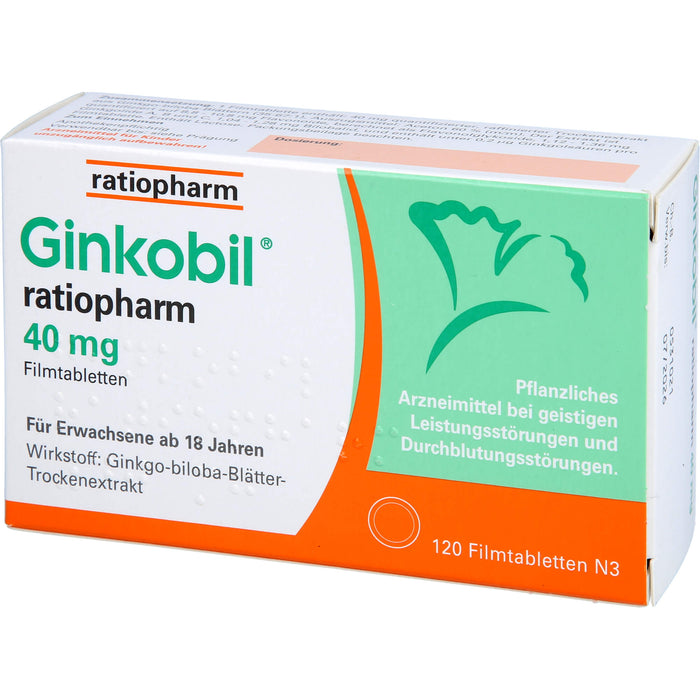 Ginkobil ratiopharm 40 mg Filmtabletten, 120 St FTA