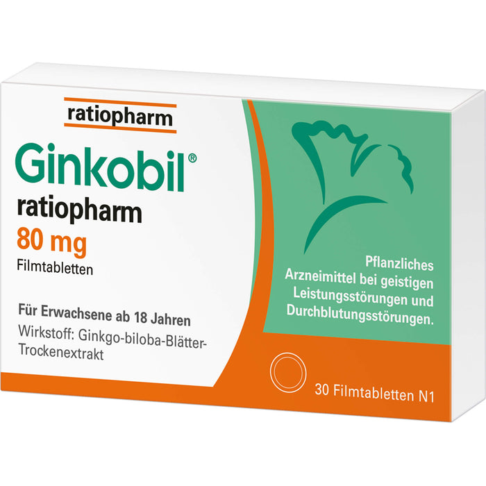 Ginkobil ratiopharm 80 mg Filmtabletten, 30 St. Tabletten