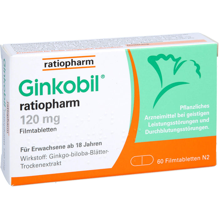 Ginkobil ratiopharm 120 mg Filmtabletten, 60 pcs. Tablets