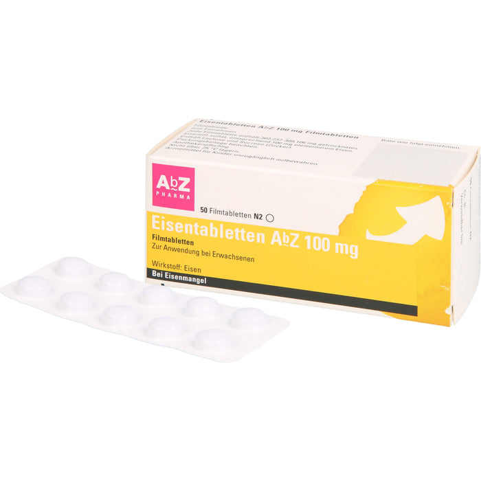 Eisentabletten AbZ 100 mg Filmtabletten, 50 pcs. Tablets