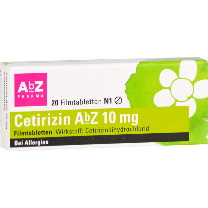 Cetirizin AbZ 10 mg Filmtabletten bei Allergien, 20 pc Tablettes