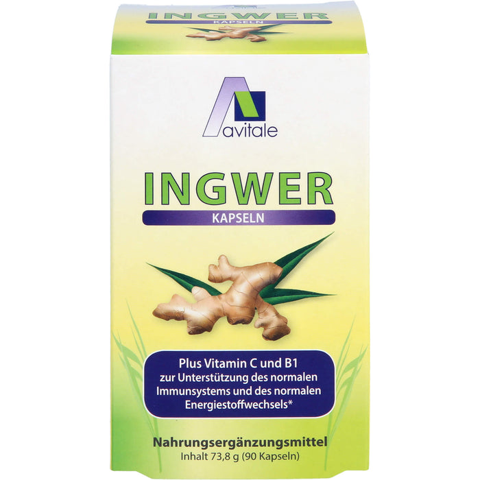 Avitale Ingwer Plus Vitamin C und B1 Kapseln, 90 pc Capsules