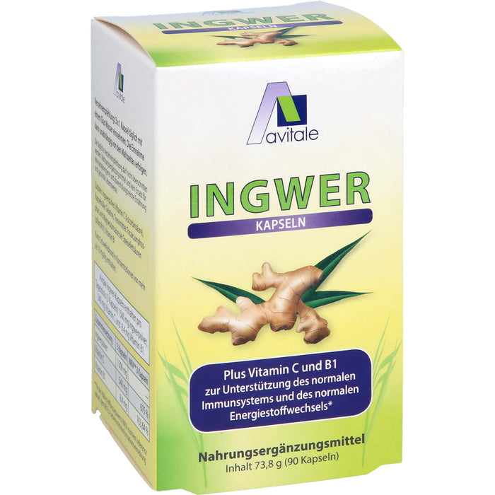 Avitale Ingwer Plus Vitamin C und B1 Kapseln, 90 pcs. Capsules