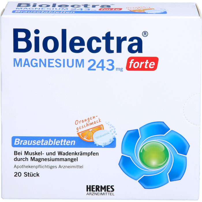 Biolectra Magnesium 243 mg forte Brausetabletten Orangengeschmack, 20 St BTA