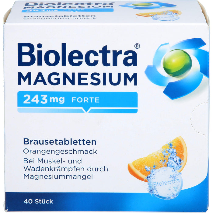 Biolectra Magnesium 243 mg forte Orange Brausetabletten, 40 pcs. Tablets