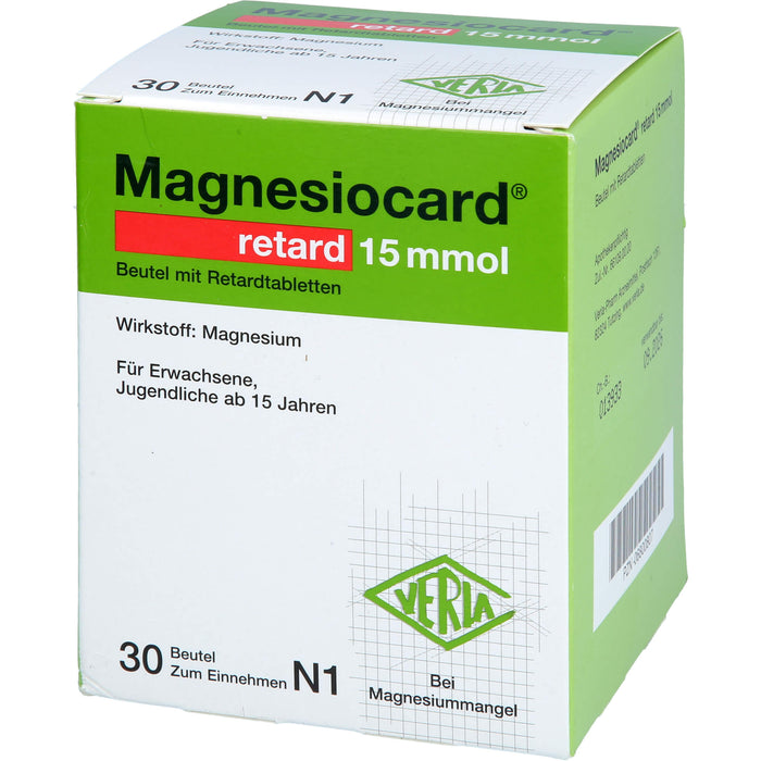 Magnesiocard retard 15 mmol Beutel mit Retardtabletten bei Magnesiummangel, 30 pcs. Sachets