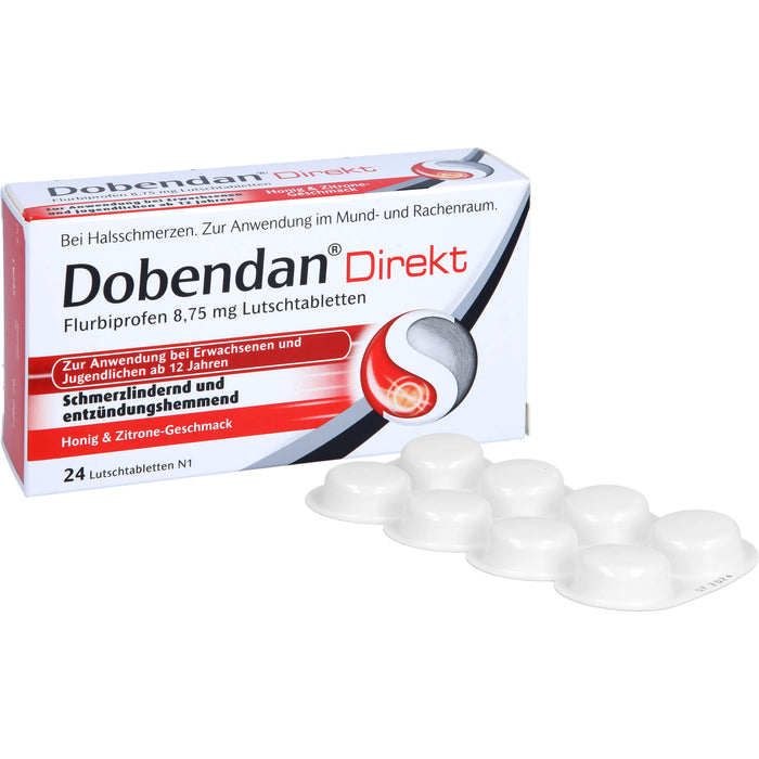 DOBENDAN Direkt Lutschtabletten bei starken Halsschmerzen & Schluckbeschwerden, 24 pcs. Tablets