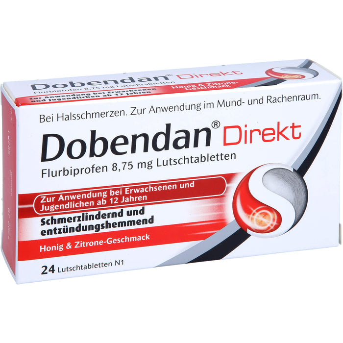 DOBENDAN Direkt Lutschtabletten bei starken Halsschmerzen & Schluckbeschwerden, 24 pcs. Tablets