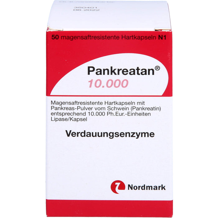 Pankreatan 10.000, Magensaftresistente Hartkapseln, 50 pcs. Capsules