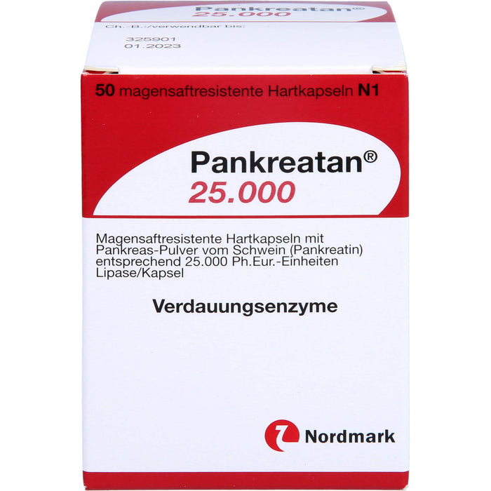 Nordmark Pankreatan 25.000 Hartkapseln Verdauungsenzyme, 50 pcs. Capsules