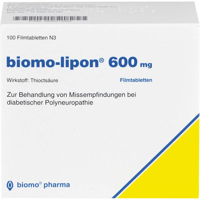 biomo-lipon 600 mg Filmtabletten, 100 pc Tablettes