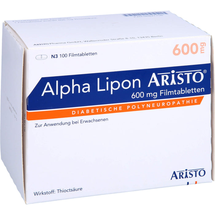 Alpha Lipon Aristo 600 mg Filmtabletten, 100 pc Tablettes