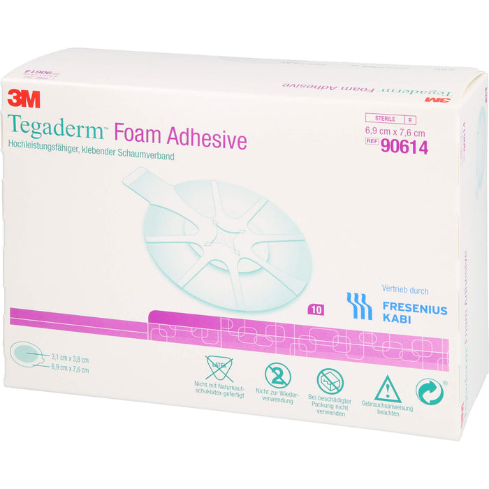 Tegaderm Foam Adhesive FK 6,9x7,6cm oval, 10 St VER