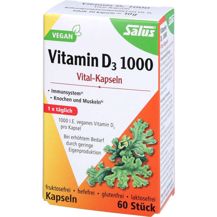 Vitamin D3 1000 vegan Vital-Kapseln Salus, 60 St KAP