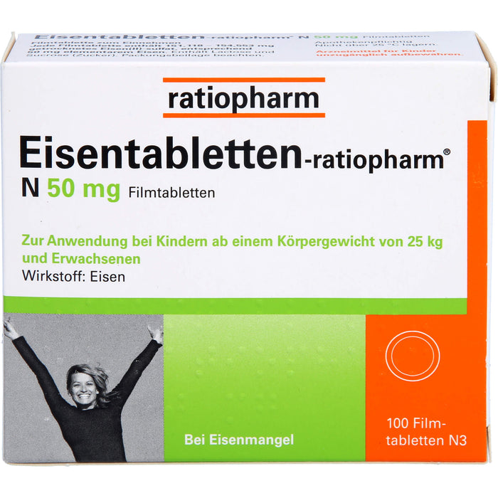 Eisentabletten-ratiopharm N 50 mg Filmtabletten, 100 pcs. Tablets