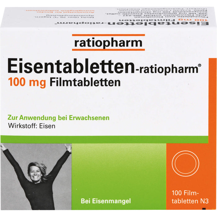 Eisentabletten-ratiopharm 100 mg Filmtabletten, 100 St. Tabletten