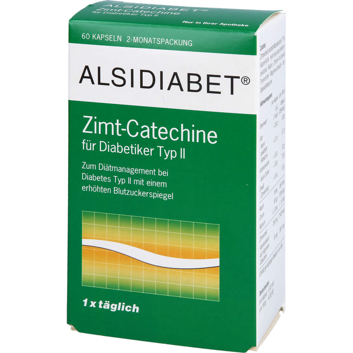 ALSIDIABET Zimt-Catechine für Diabetiker Typ II, 60 pcs. Capsules