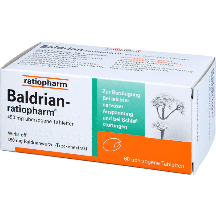 Baldrian-ratiopharm überzogene Tabletten zur Beruhigung, 60 pc Tablettes