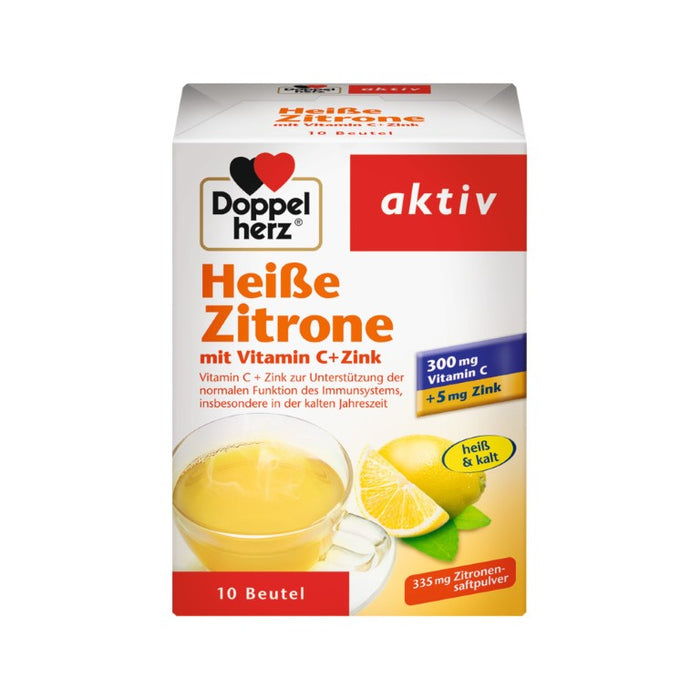 Doppelherz Heiße Zitrone Vitamin C + Zink, 10 St. Beutel