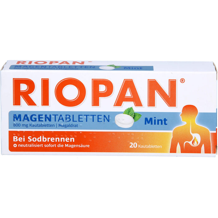 RIOPAN Magentabletten Kautabletten Mint bei Sodbrennen, 20 pc Tablettes