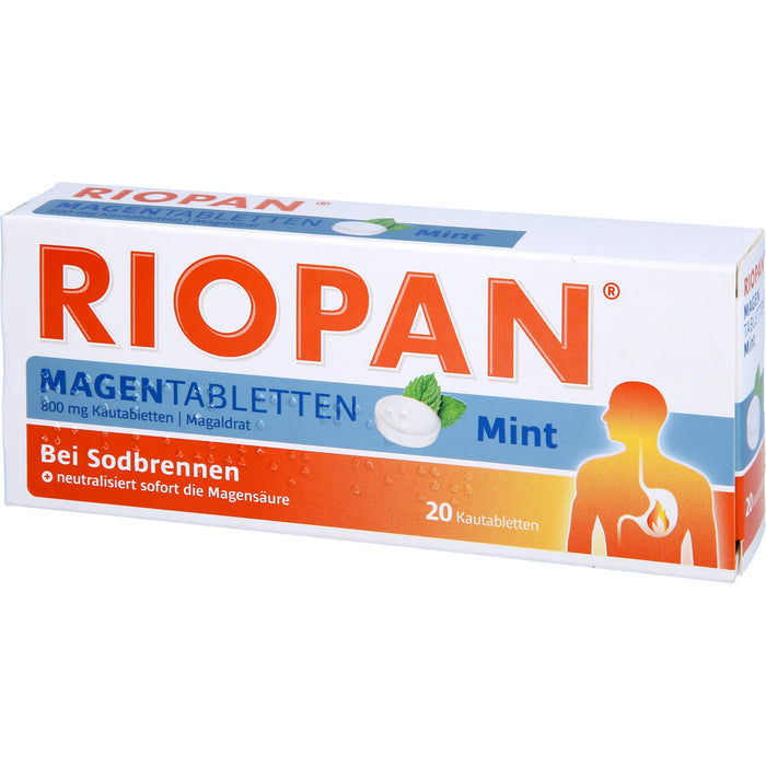 RIOPAN Magentabletten Kautabletten Mint bei Sodbrennen, 20 St. Tabletten