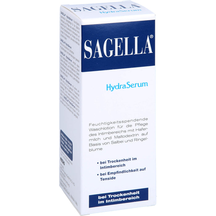 SAGELLA HydraSerum feuchtigkeitsspendende Intimwaschlotion für Trockenheit im äußeren Intimbereich, 100 ml Lotion