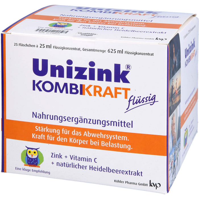 Unizink Kombikraft Fläschchen, 25 pc Ampoules