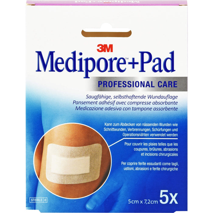 Medipore +Pad 3M 5,0 cm x 7,2 cm, 5 pc Pansement