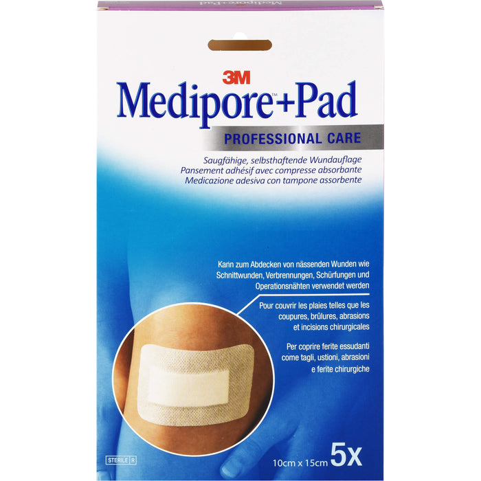 3M Medipore + Pad Steriler Wundverband mit Wundauflage 10 x 15 cm, 5 pcs. Patch