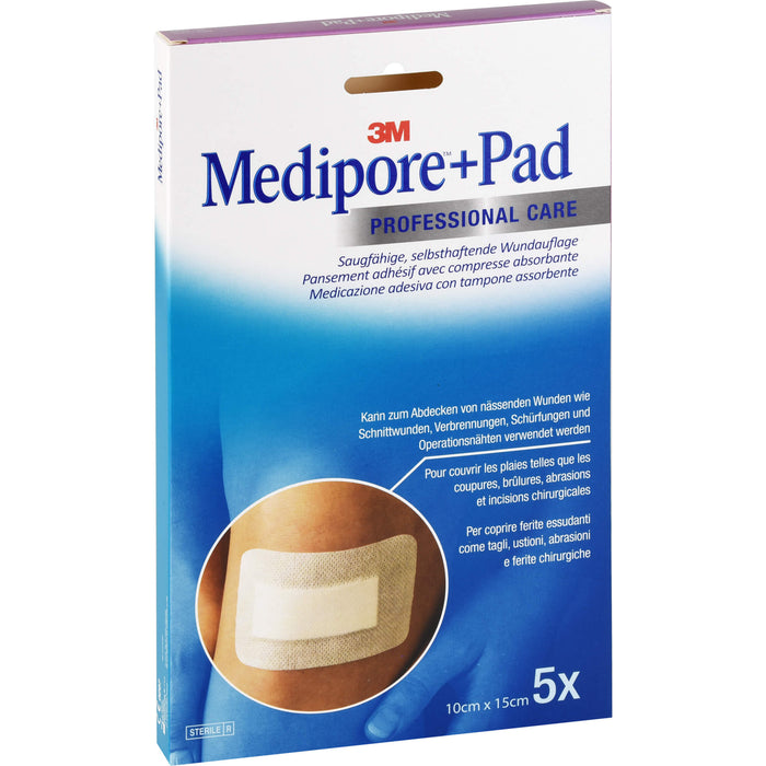 3M Medipore + Pad Steriler Wundverband mit Wundauflage 10 x 15 cm, 5 pcs. Patch