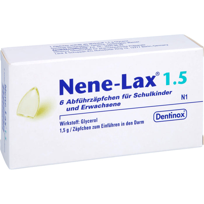 Nene-Lax 1.5 Abführzäpfchen für Schulkinder und Erwachsene, 5 pcs. Suppositories