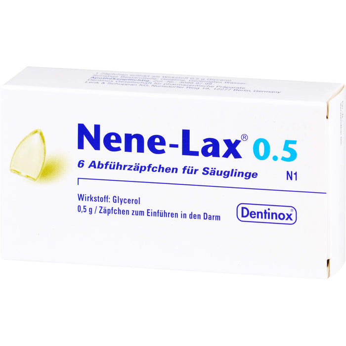 Dentinox Nene-Lax 0.5 Abführzäpfchen für Säuglinge, 6 pcs. Suppositories