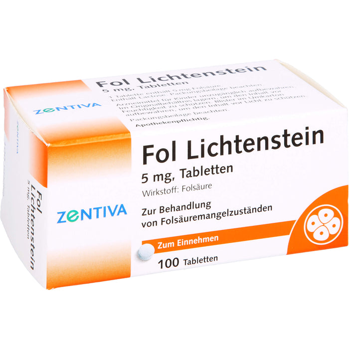 Fol Lichtenstein 5 mg Tabletten bei Folsäuremangelzuständen, 100 pcs. Tablets