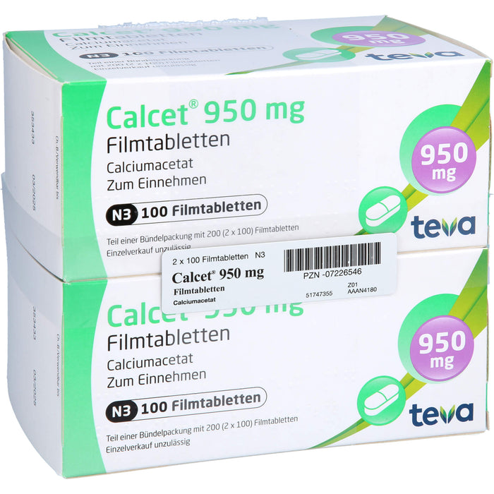 Calcet 950 mg Filmtabletten, 200 St FTA