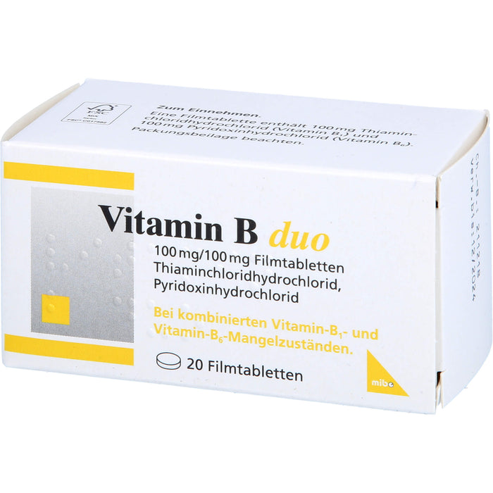 mibe Vitamin B duo Filmtabletten, 20 St. Tabletten