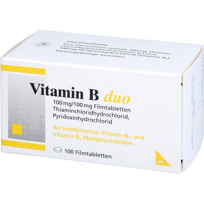 mibe Vitamin B duo Filmtabletten bei Mangel der Vitamine B1 und B6, 100 pcs. Tablets