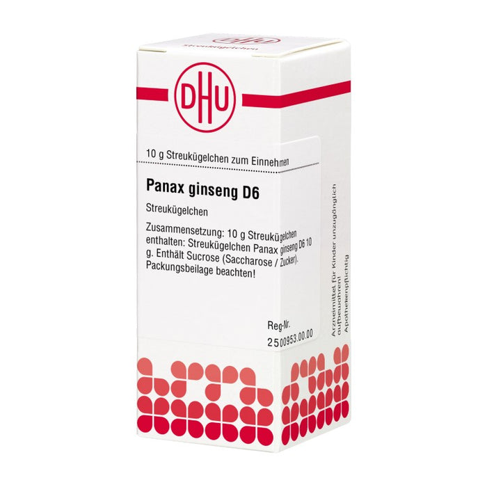 Panax ginseng D6 DHU Globuli, 10 g Globuli