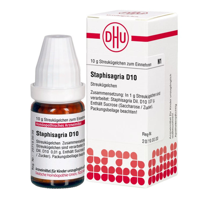 DHU Staphisagria D10 Streukügelchen, 10 g Globuli