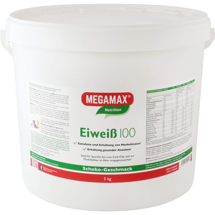 MEGAMAX Nutrition Eiweiß 100 Pulver Schoko-Geschmack, 5000 g Pulver