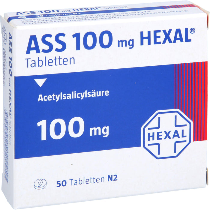 ASS 100 mg HEXAL Tabletten, 50 pcs. Tablets