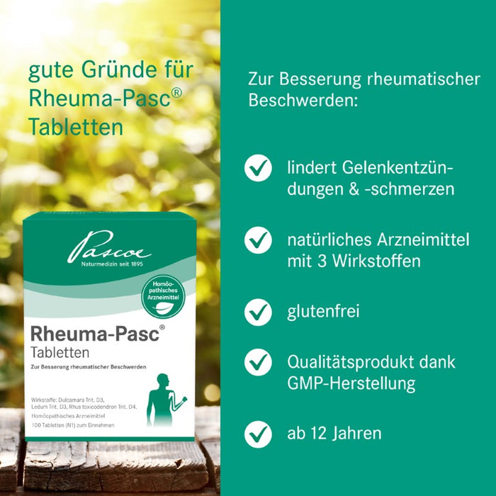 Rheuma-Pasc Tabletten bei rheumatischen Beschwerden, 100 pc Tablettes