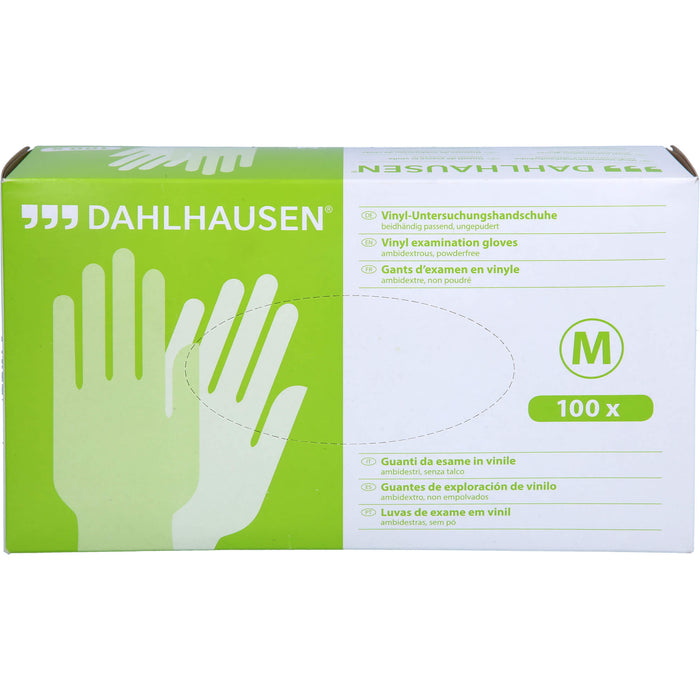 DAHLHAUSEN Vinyl Handschuhe Gr. M ungepudert, 100 pc Gants