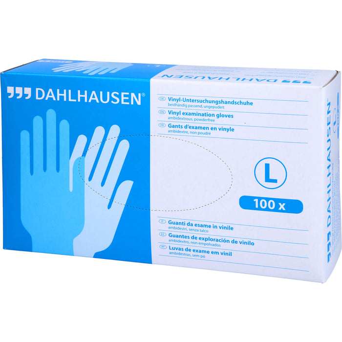 DAHLHAUSEN Vinyl-Handschuhe ungepudert Gr. L, 100 St. Handschuhe