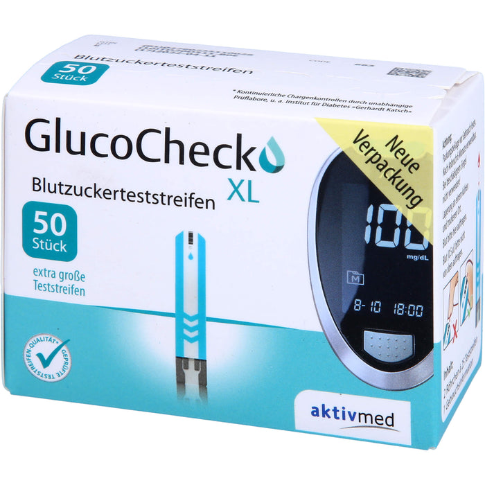 GlucoCheck XL Aktivmed Blutzuckerteststreifen, 50 pc Bandelettes réactives