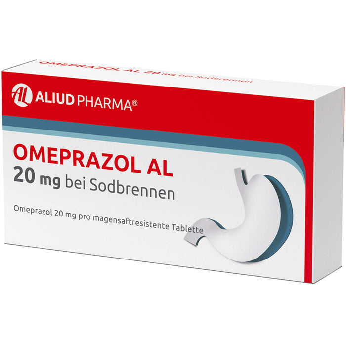 Omeprazol AL 20 mg Tabletten bei Sodbrennen, 14 pcs. Tablets