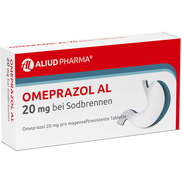 Omeprazol AL 20 mg Tabletten bei Sodbrennen, 14 St. Tabletten