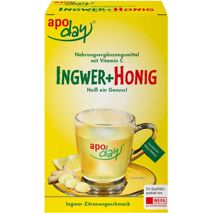 apoday Ingwer + Honig Pulver Beutel, 10 pcs. Sachets