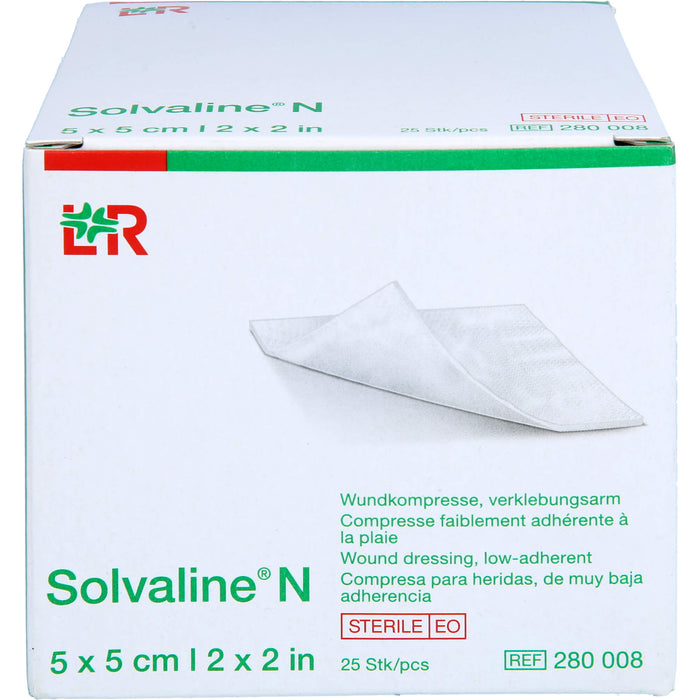 Solvaline N Wundkompresse, verklebungsarm 5 x 5 cm, 25 pc Compresses