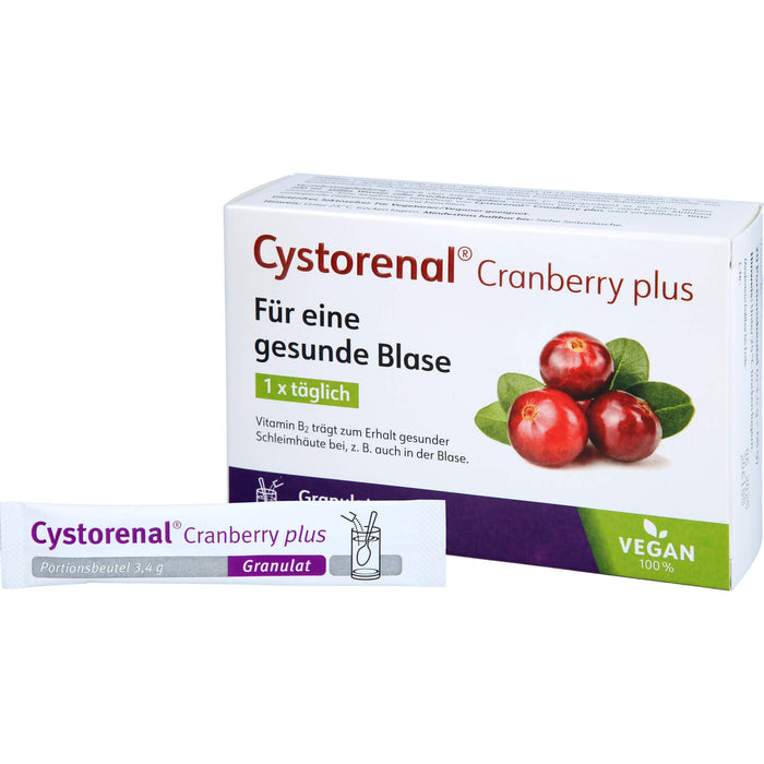 QUIRIS Cystorenal Cranberry plus Pulver für eine gesunde und starke Blase, mit Kürbiskernextrakt, Vitamin B2 und C, 20 pcs. Sachets